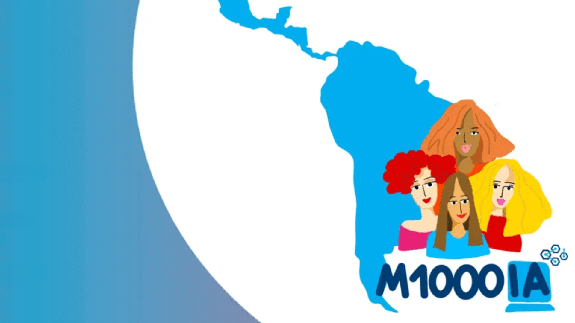 logo de M 1000 IA en fondo blanco y celeste